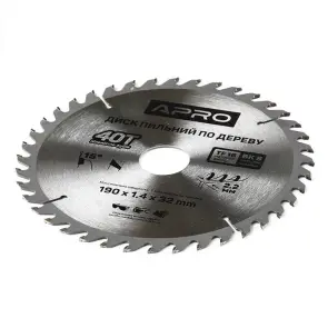 Диск пильный по дереву 190х32х40T APRO №3