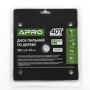 Диск пильный по дереву 190х32х40T APRO №7