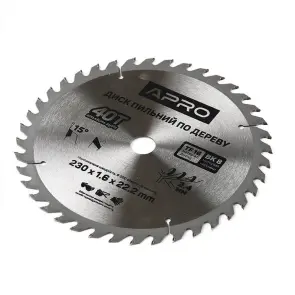 Диск пиловий до дерева 230х22,2х40T APRO №3