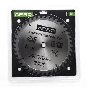 Диск пиловий до дерева 230х22,2х40T APRO №6