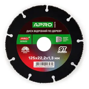 Диск отрезной по дереву с вольфрамовой крошкой 125х1.3х22.2мм APRO №1