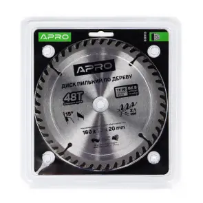 Диск пильный по дереву 160х20х48Т APRO №3