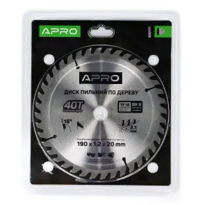 Диск пильний по дереву 190х20(16)х40Т APRO №3