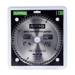 Диск пильный по дереву 210х32(30)х60Т APRO №3