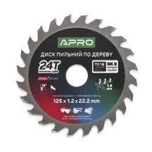Диск пильный по дереву 125х22.2мм 24Т APRO PRO