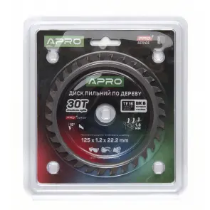 Диск пильний по дереву 125х22.2мм 30Т APRO PRO №3