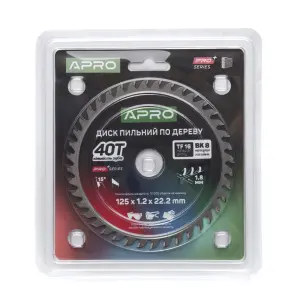 Диск пильный по дереву 125х22.2мм 40Т APRO PRO №3
