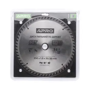 Диск пильный по дереву 250х32(30)х60Т APRO №3