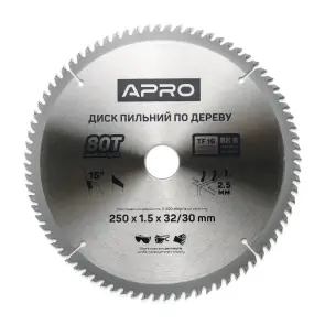Диск пильный по дереву 250х32(30)х80Т APRO №1