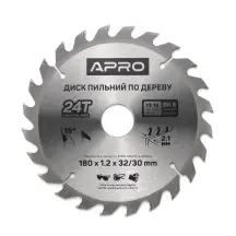 Диск пильный по дереву 180х32(30)х24Т APRO