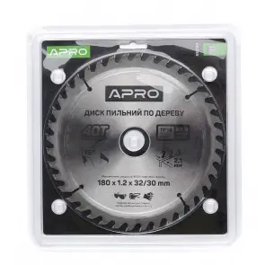 Диск пильный по дереву 180х32(30)х40Т APRO №3