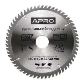 Диск пильный по дереву 180х32(30)х60Т APRO №1