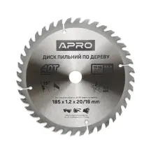 Диск пильный по дереву 185х20(16)х40Т APRO