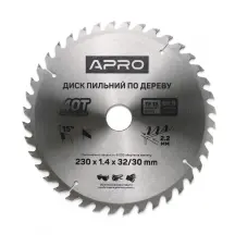 Диск пильный по дереву 230х32(30)х40Т APRO