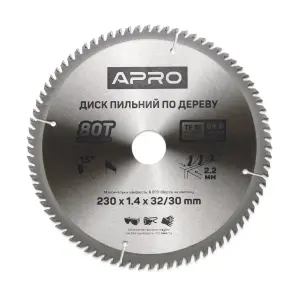 Диск пильный по дереву 230х32(30)х80Т APRO №2