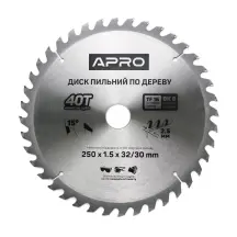 Диск пильний по дереву 250х32(30)х40Т APRO