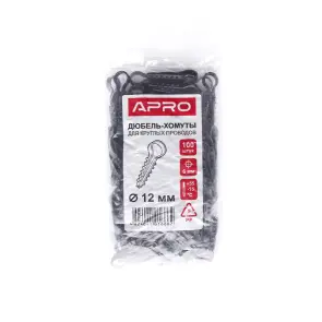 Дюбель-ялинка ?12 для круглих дротів чорний (пач 100шт) APRO №6