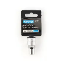 Насадка шестигранна CrV 1/2 9мм APRO