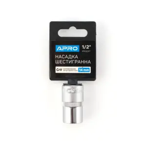 Насадка шестигранна CrV 1/2 14мм APRO №1