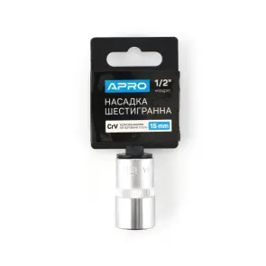 Насадка шестигранна CrV 1/2 15мм APRO №2