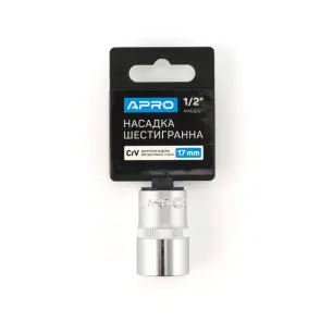 Насадка шестигранна CrV 1/2 17мм APRO №1