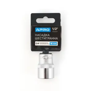 Насадка шестигранна CrV 1/2 18мм APRO №2