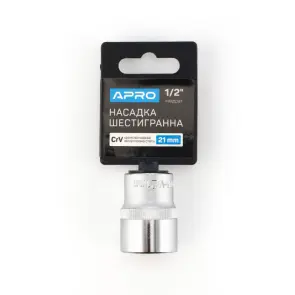 Насадка шестигранна CrV 1/2 21мм APRO №1