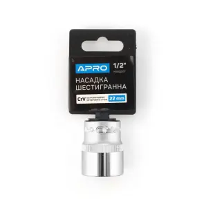 Насадка шестигранна CrV 1/2 22мм APRO №2