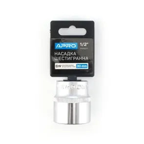 Насадка шестигранна CrV 1/2 30мм APRO №1