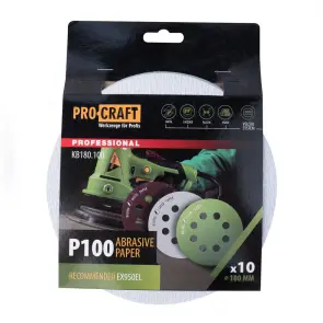 Круг шлифовальный самозацепной Procraft KB180.100 UNIVERSAL (набор 10 шт.) 8 отв. №1