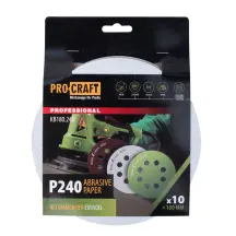 Круг шлифовальный самозацепной Procraft KB180.240 UNIVERSAL (набор 10 шт.) 8 отв.