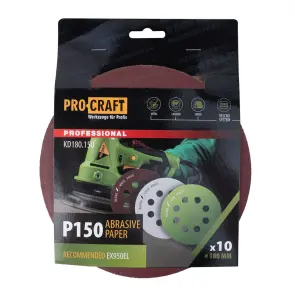 Круг шліфувальний самозачепний Procraft KD180.150 UNIVERSAL (набір 10 шт.) 8 отв. №1