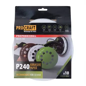 Круг шліфувальний самозачепний Procraft KB225.240 UNIVERSAL (набір 10 шт.) 10 отв. №1