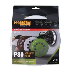 Круг шліфувальний самозачепний Procraft KB225.80 UNIVERSAL (набір 10 шт.) 10 отв. №1