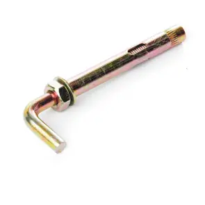 Анкер с кожухом и гайкой с L-крюком М8/10*80 цинк жёлтый (ящ. 220шт) APRO №3