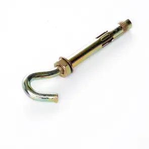 Анкер с кожухом и гайкой с C-крюком М8/10*80 цинк жёлтый (пач 5шт) APRO №3