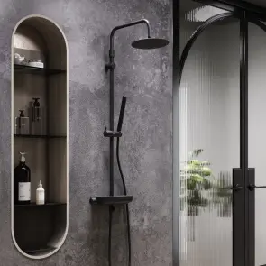 Душова система з душовим ТМС змішувачем полицею, чорний Damixa Scandinavian Pure 936760300 №1