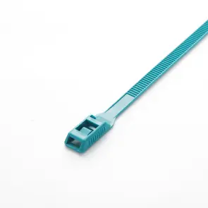 Стяжка кабельная с низким профилем замка 8x400 бирюзовый (100шт) APRO №1