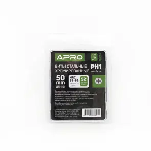 Біта РH1*50мм хром (10шт/уп) APRO №7