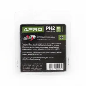 Бита ударная торсионная РН2*25мм, 10шт/уп APRO №7