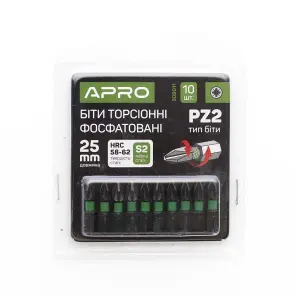 Бита ударная торсионная РZ2*25мм, 10шт/уп APRO №1
