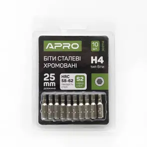 Бита Н4*25мм хром, 10шт/уп APRO №1