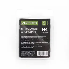 Бита Н4*25мм хром, 10шт/уп APRO №8