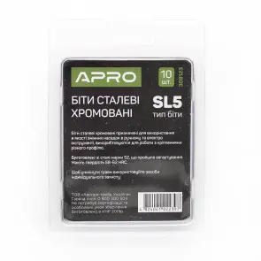 Біта SL5*25мм хром, 10шт/уп APRO №7