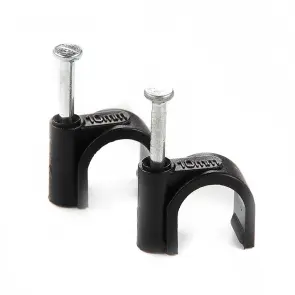 Кабельна клiпса кругла 20мм чорна (пач 100шт) APRO №2