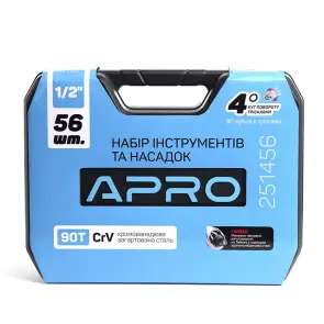 Набор насадок и инструментов CrV ? ( 90Т) (56 шт) APRO №7