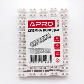 Клеммная колодка 10 А 10 мм2 (пачка, кратно 10шт) APRO №6
