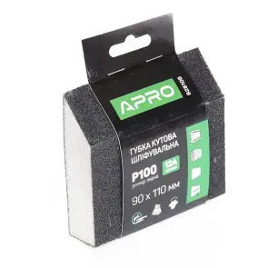 Губка шлифовальная APRO четырехсторонняя угловая P100 №3