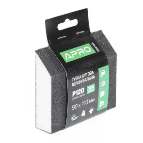 Губка шлифовальная APRO четырехсторонняя угловая P120 №3