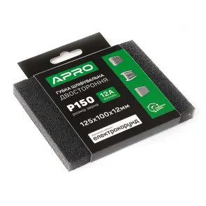 Губка шліфувальна двостороння Р150 125х100х12мм APRO №3